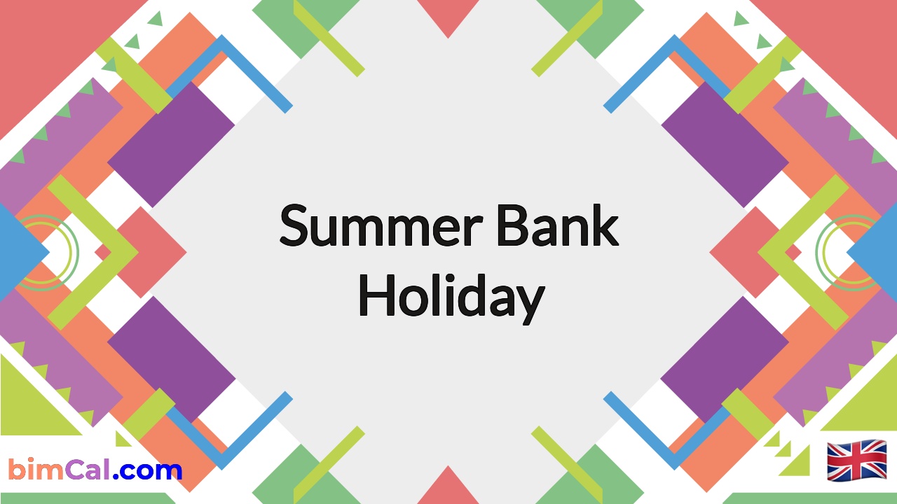 Calendar 2022 August Bank Holiday